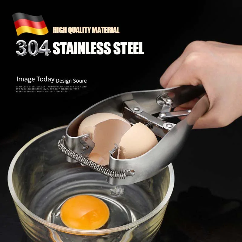 Stainless Steel Egg Cracker Tool - Kitchen Tools & Utensils