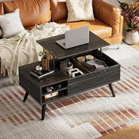 Coffee Table with Hidden Compartment and Adjustable Storage Shelf, Lift Tabletop Dining Table for Home Living Room, Office 1