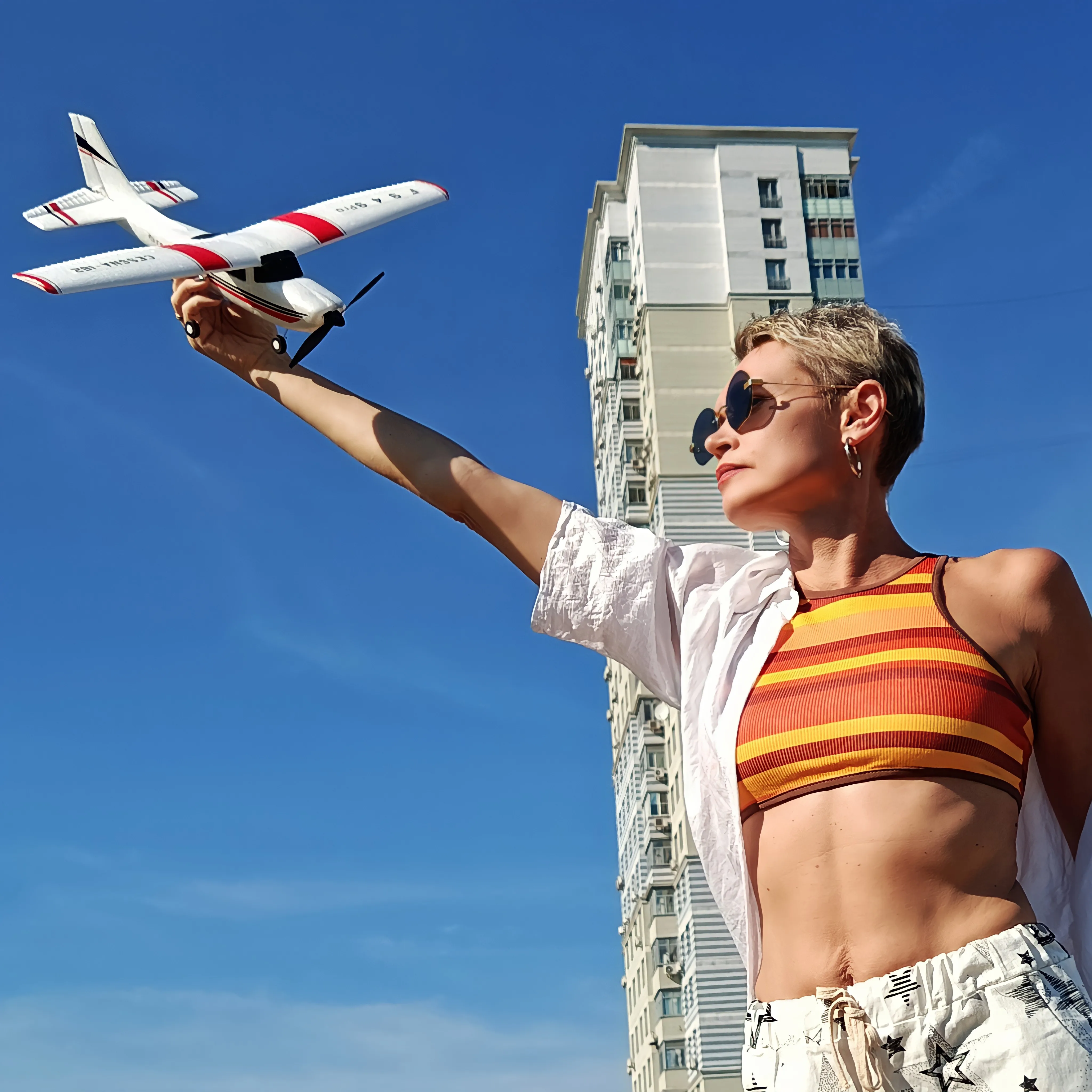 Avion RC Pro Gyro 2B Mousse - Orange - Expédié depuis US/CN
