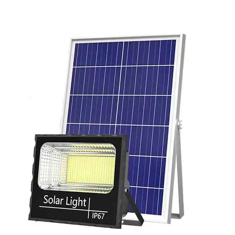 Lamp Outdoor  Square Projector Remote Control Courtyard Wall Solar Battery Power Operated Reflector LED Security Flood Light