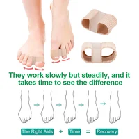 Gel Bunion Toe Separator W/Fabric Lining for Big Toe,Silicone Toe Spacers Breathable Toe Corrector Protector for Overlapping Toe 2