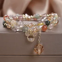 Lucky Peach Blossom Crystal Charm Bracelet for Women - Image 2