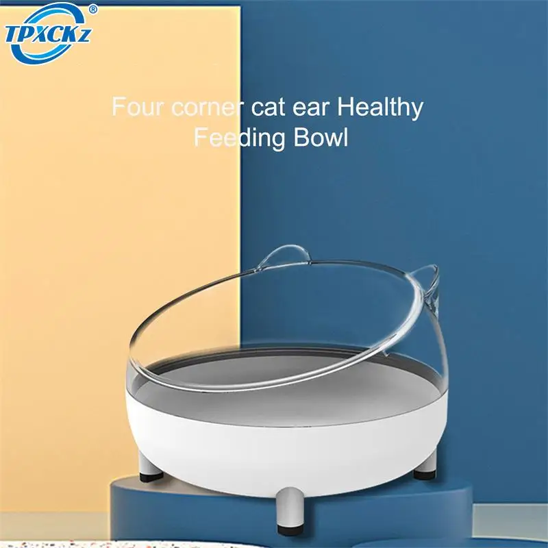 CatDogBowlTiltedStainlessSteelCatFoodContainerNonslipBase