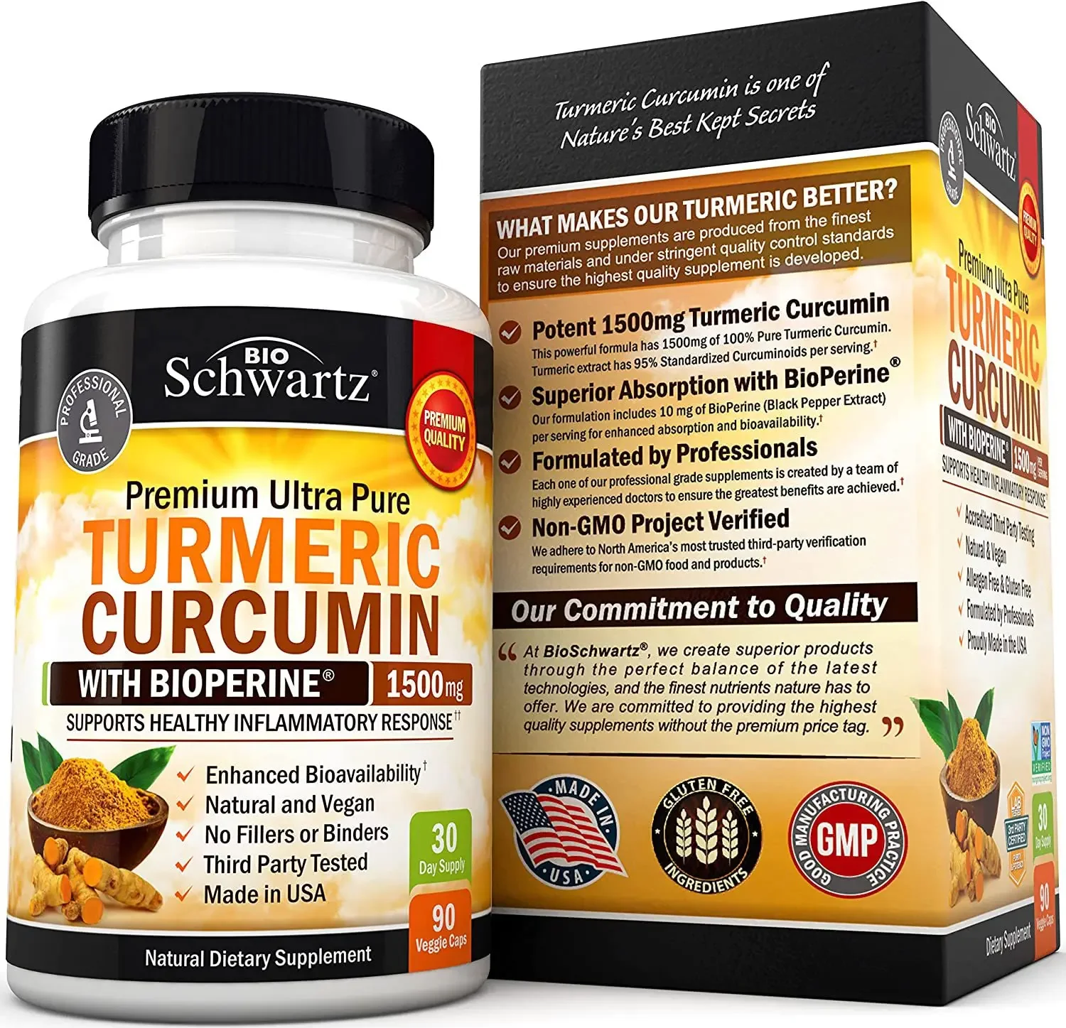 1 bottle of curcumin capsules as a natural dietary supplement to promote health