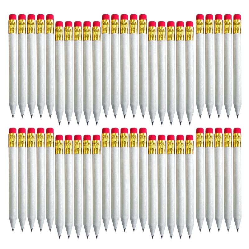 

50Pcs Small Pencils with Eraser Bulk Mini Pencils for Kids Adults School Office