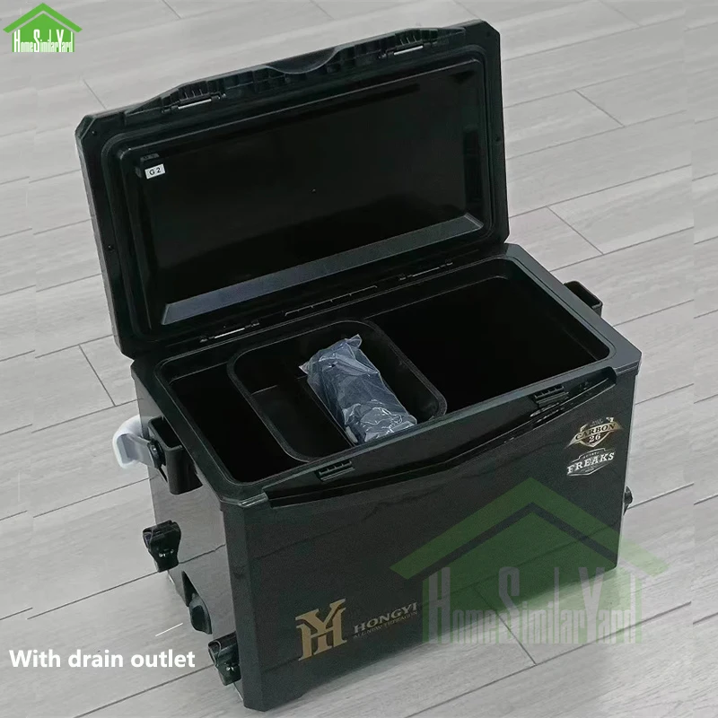 26L Black Camping Cooler Box Picnic Fishing Large Portable Keep Cold Box 10-72H Insulation Food Storage Self-Driving Truck