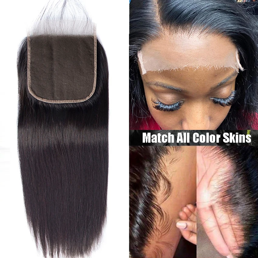 6x6 5x5 HD Lace Closure With Straight Human Hair Bundles With Closure Brazilian Hair Extensions Lemoda Remy
