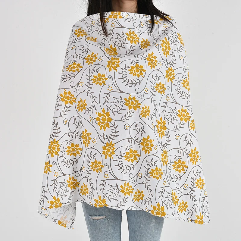 Breastfeeding towels made of cotton for outdoor breastfeeding, nursing gowns for newborns, and nursing gowns outdoor Yellow