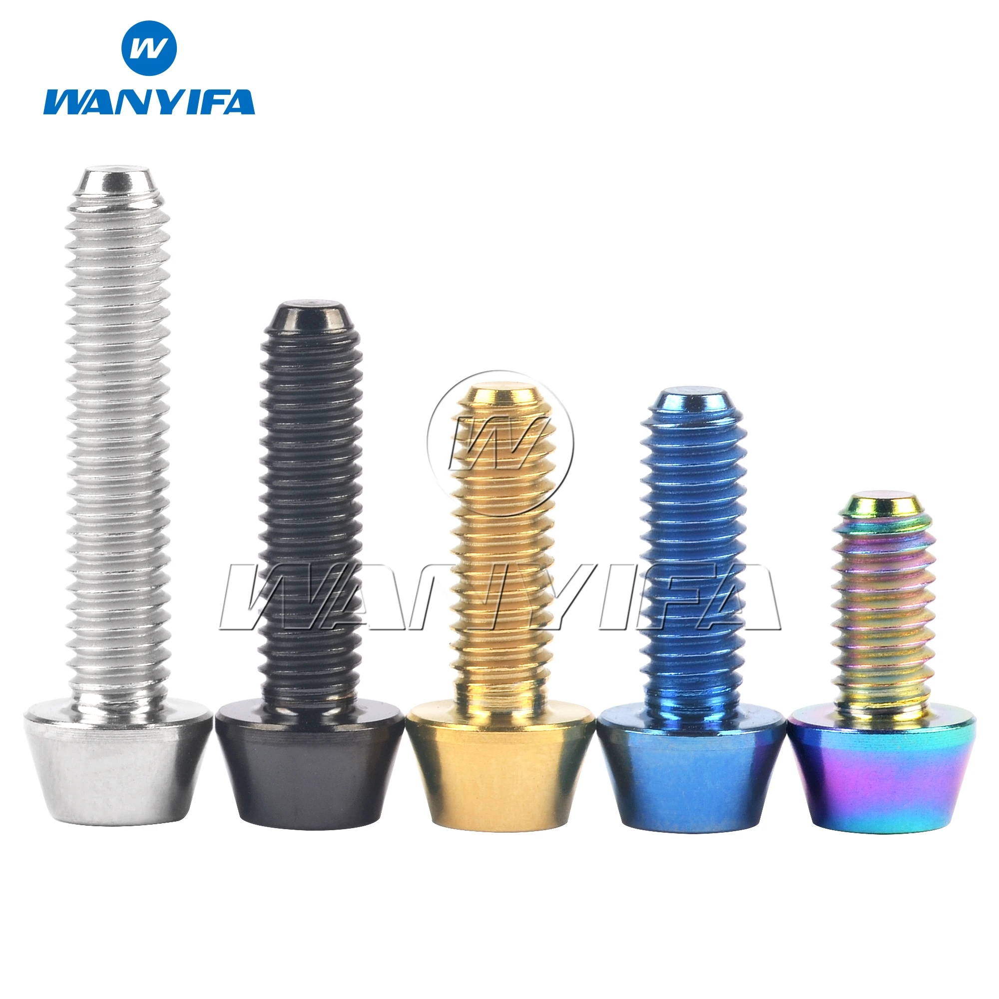Wanyifa Titanium Ti Bolts M4 x 8 12 15 20mm Allen Key Taper Head Bolt Screw for Bicycle Thumb Shifter titanium bolts
