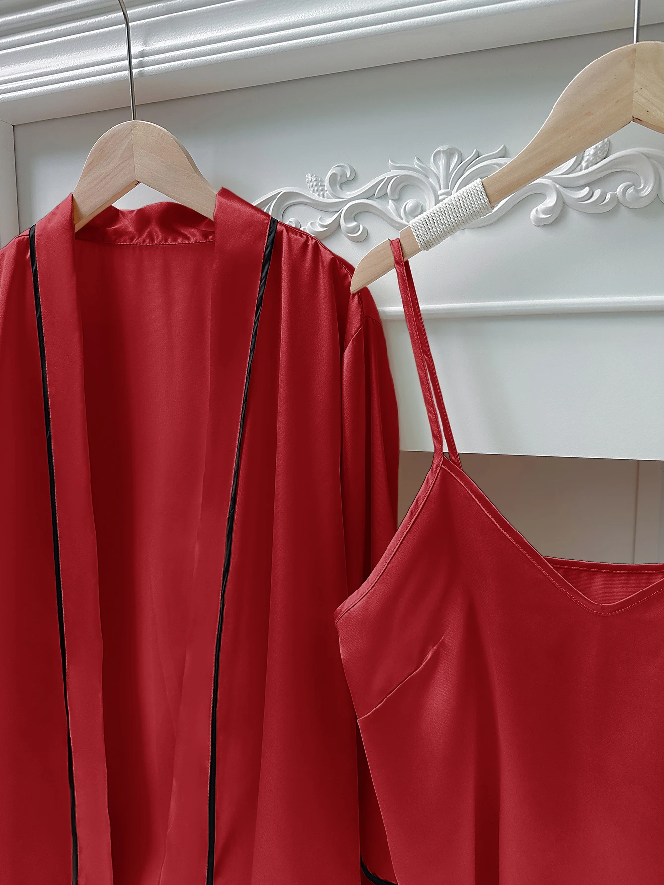 3Pcs Sexy Satin Silk Women's Robe Solid Color Striped Luxury Lace-up Nightgowns Homewear Short Breathable Ladies Pajamas