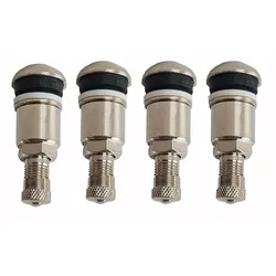 4pcs Stainless Steel Tyre Valve Bolt In Stem Tubeless Valve Stem Cap Hot Sale ForAlloys Wheels Chrome Silver Metal Car Van
