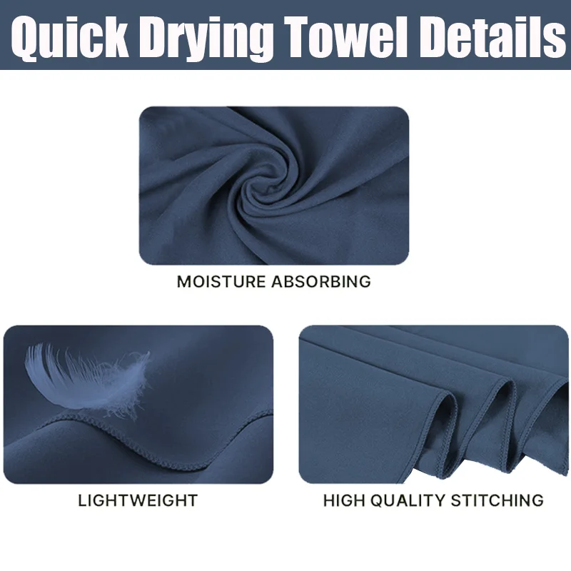 1 pcs portable towel, quick drying towel, Microfiber towel running, fitness, yoga, camping, beach Wipe sweat sports towel 4