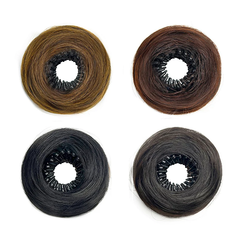 버드네스트 미트볼 가발 헤어 후프 여성용 수축 가능 컬링 합성 가발 패키지 가발 번