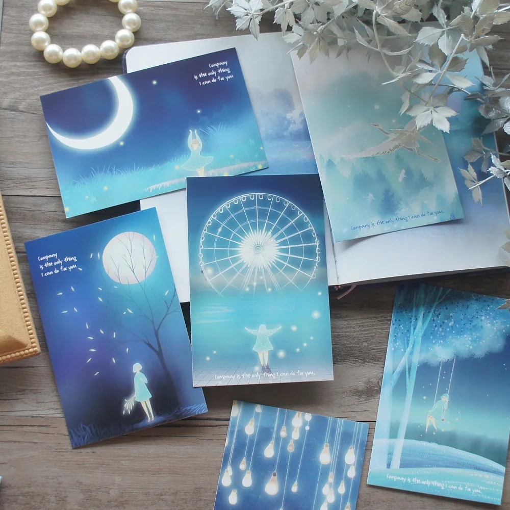 

15pcs Noctilucence Always Light for You Design As Scrapbooking Party Invitation Gift Card Message Postcard Greeting Card