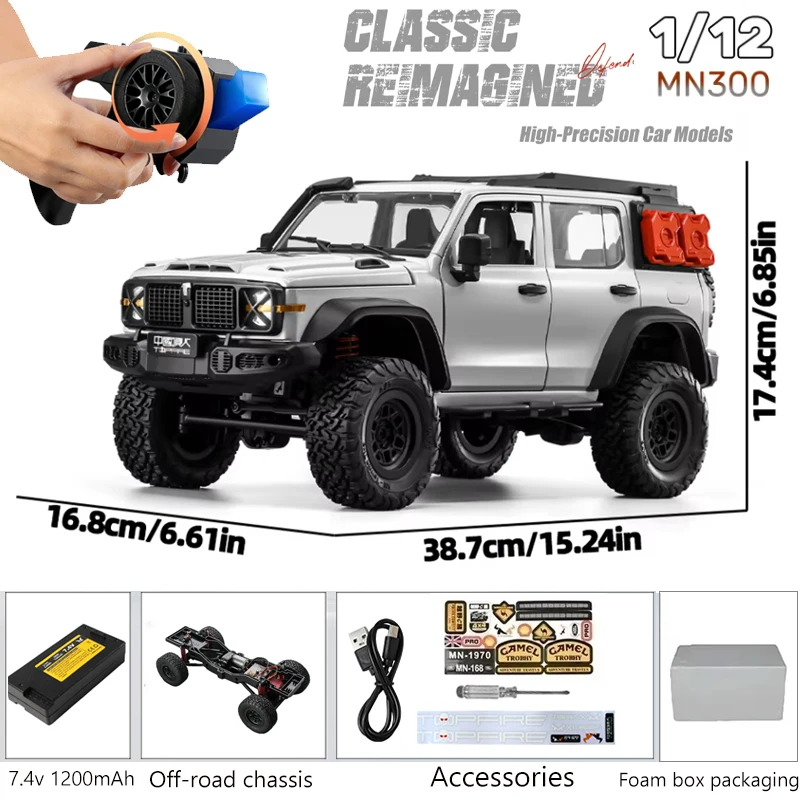 1:12 MN300 Tank Climbing Car RC CAR Fully Proportional 4WD Remote Control Off Road Vehicle 2.4G Model Adult Gift Children Toy 1
