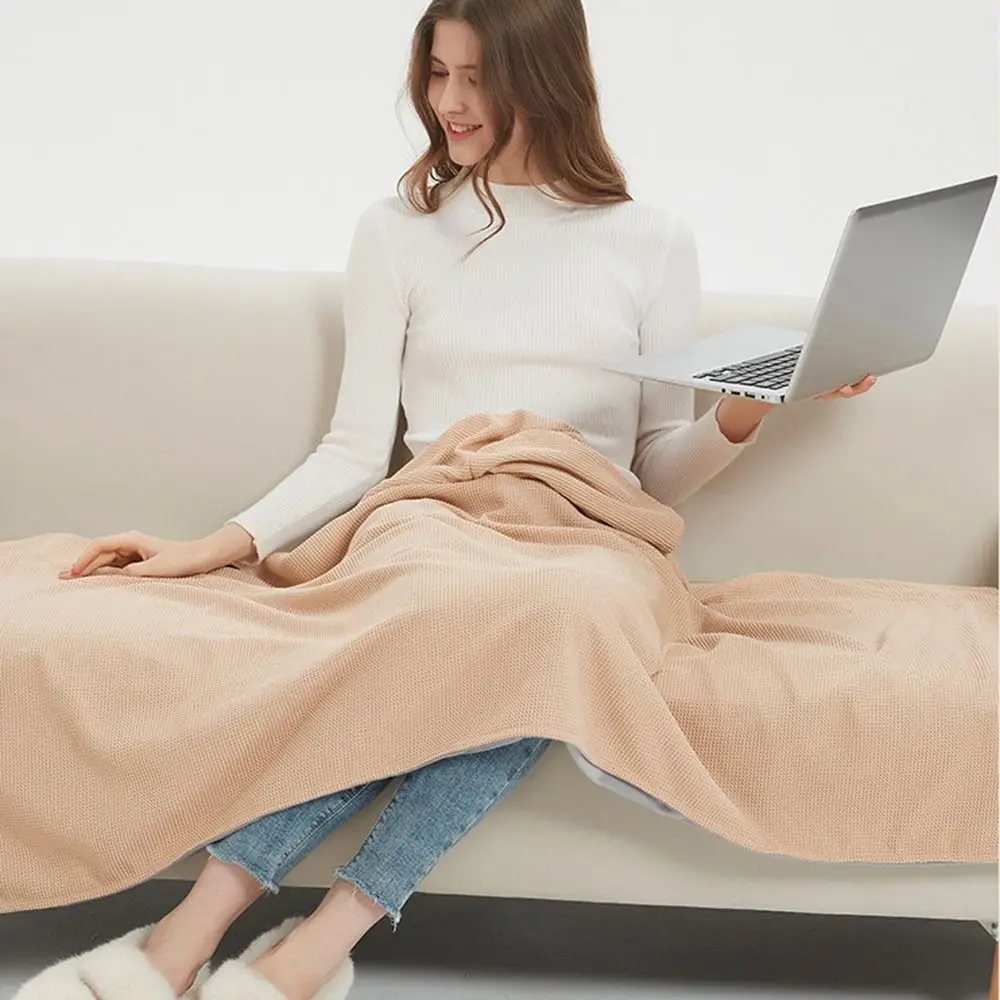 Soft Zippered Electric Blanket with Hat 3 Heat Levels Washable USB Heated Shawl Quickly Heating Foldable Body Warmer Wrap