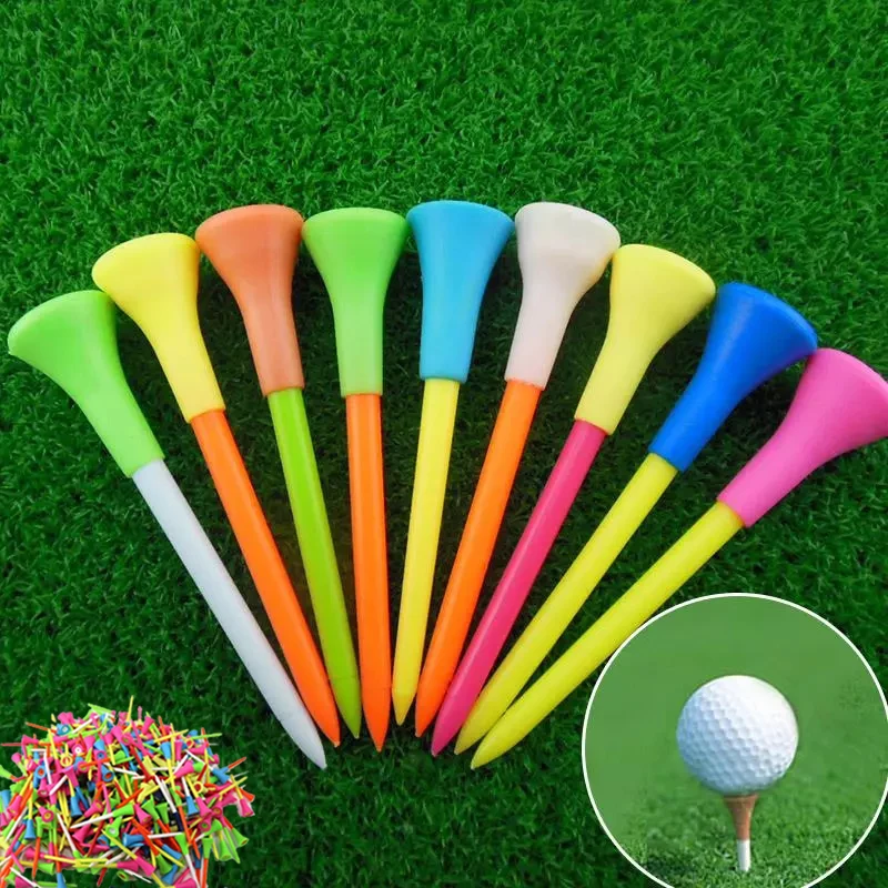 

Plastic Golf Tees Multi Color 83mm Durable Rubber Cushion Top Golf Ball Holder Golf Accessories