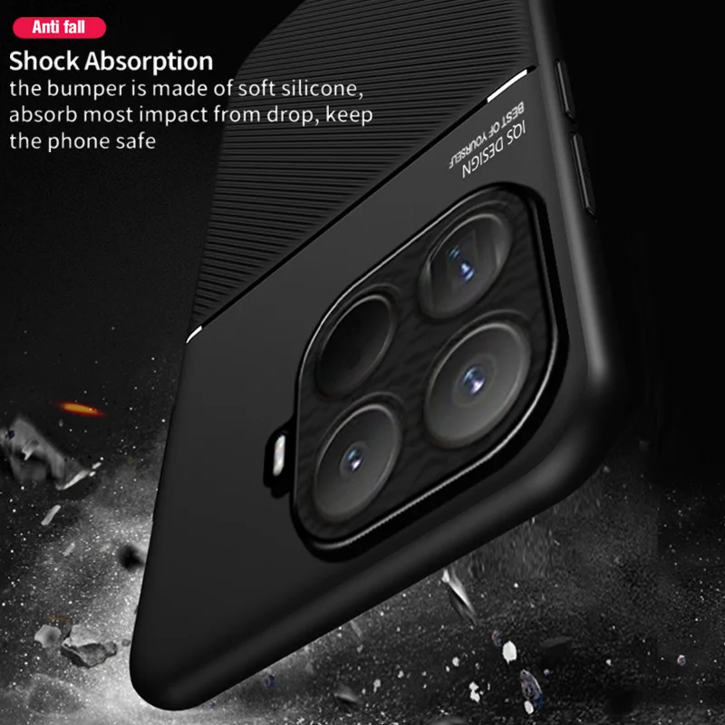 Magnetic Rugged Non-Slip Protective Phone Case with Built-in Metal Plate