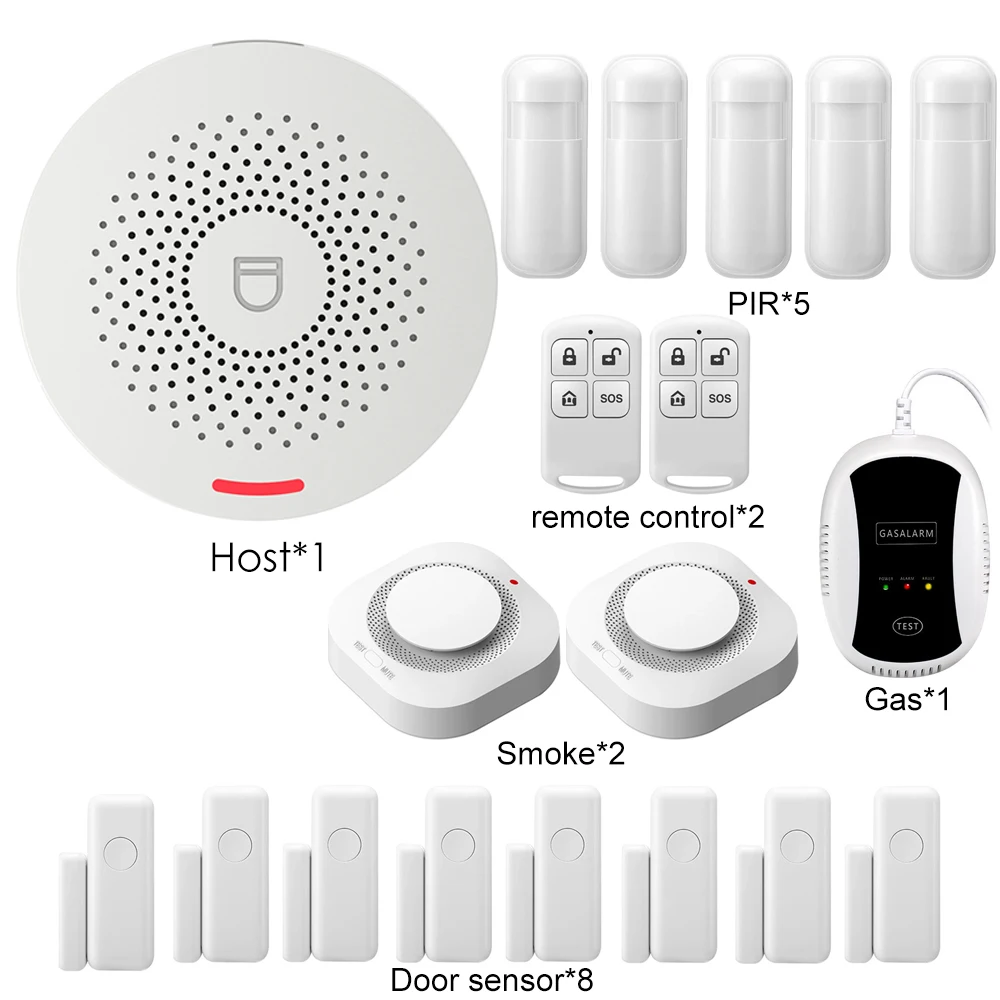 Tuya Smart Home Security Alarm System Hub Kit ,Host with sound function, support Google and Alexa，Smar Life App 