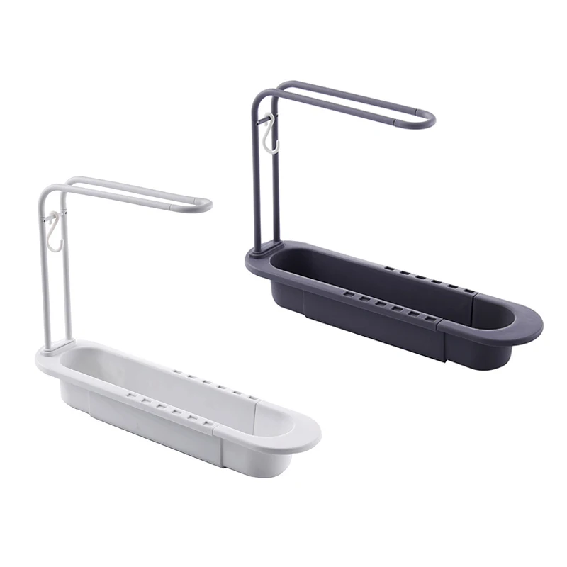 Telescopic Sink Drain Rack Soap Sponge Holder Self Adhesive Kitchen Paper Towel Holder Punch Free Roll Kitchen Acces kitchen storage rack sink sponge rack sink drain rack sink sponge holder under sink storage rack under sink organizer