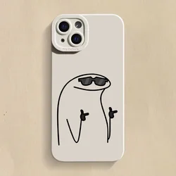 Adorable Cartoon Matchman Shockproof Silicone Phone Case - iPhone 13 (White M200)