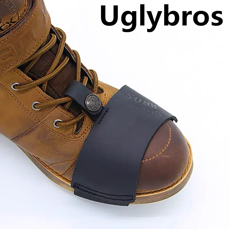 레트로  가죽 오토바이 시프터 신발 커버 오토바이 시프터 패드 미끄럼 방지 시..