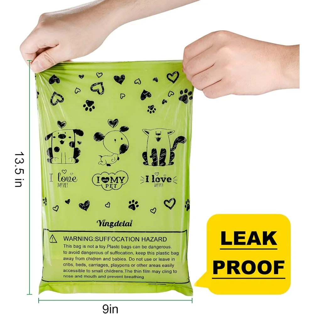 Dog Poop Bags Rolls Leak-Proof with Dispenser – 450 Count