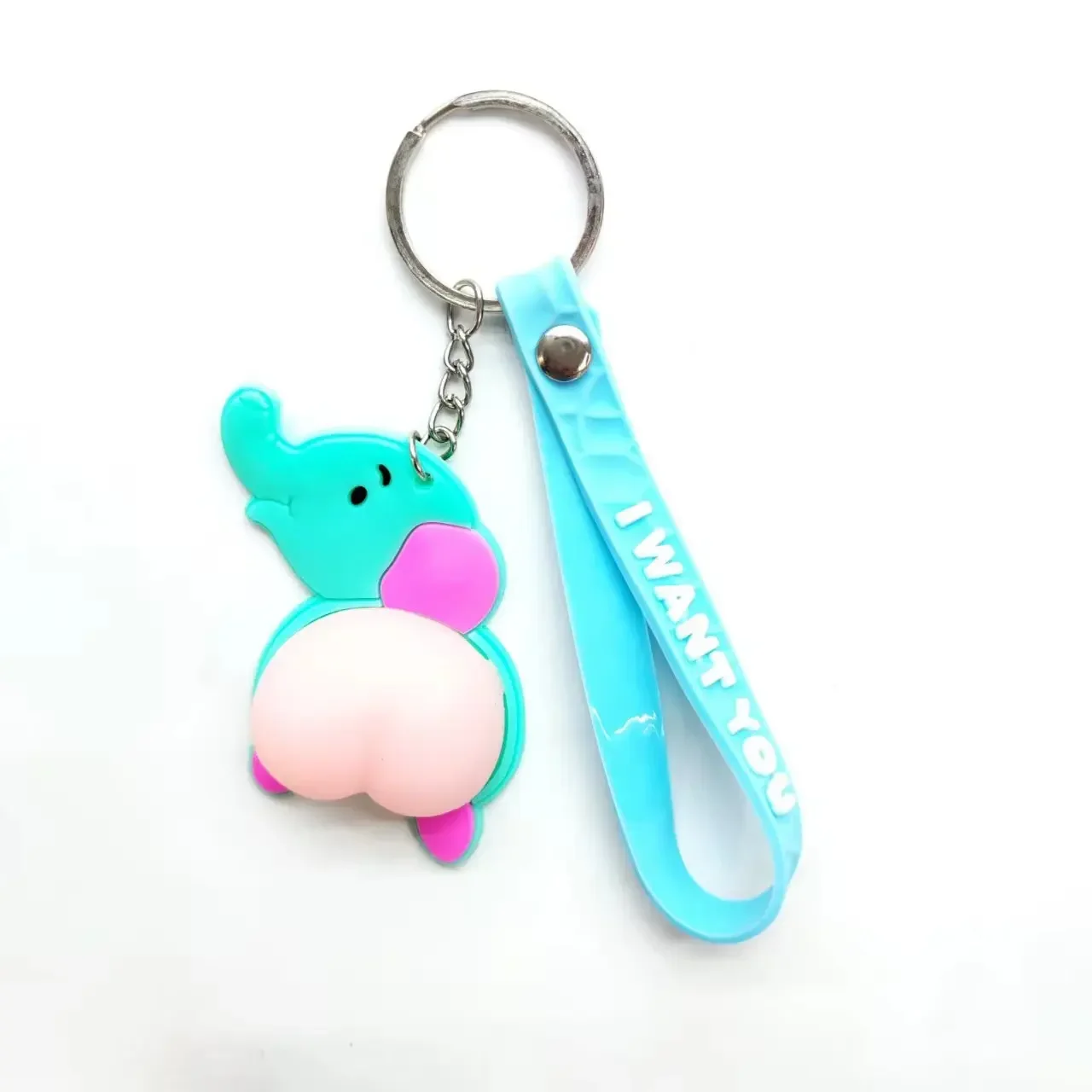 Pop Squeeze Butt Keychains Cartoon Decompression Fidget Toy Corgi Dogs Soft Butts Silicone Vent Toys Adults Stress Relief plush keychain key chain bunny keychain balloon dog keychain