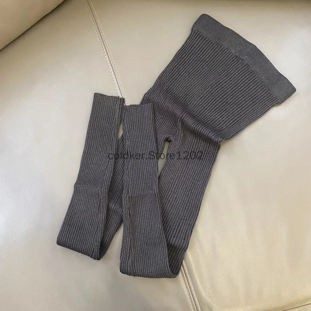 Leggings lavorati a maglia Slim Autunno Inverno Donna Ins Vita alta Casual Pantaloni moda coreana Pantaloni alla caviglia elasticizzati a costine - Image 5