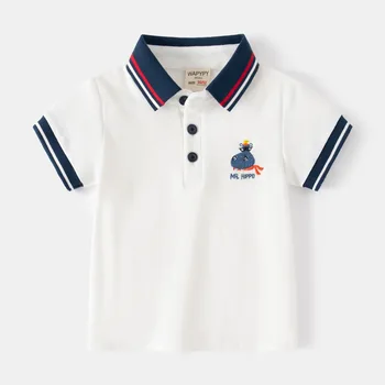 Baby Boy Toddler Polo per abbigliamento per bambini ragazzi vestiti carino Polo coreano a righe bianco blu estate top maglietta per bambini 1