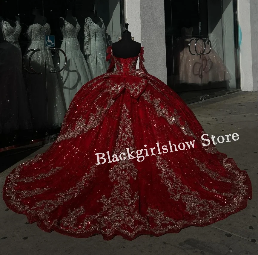 Gorgeous Vestido de 15 quincea&ntilde;era Red Lace Appliqu&eacute; Beaded Mexico 16 Sweetheart Corset Poncho Customised платье на выпускной