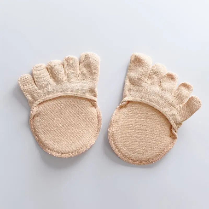 Summer thin five fingers socks half palm socks towel bottom sponge cushion female invisible forefoot socks
