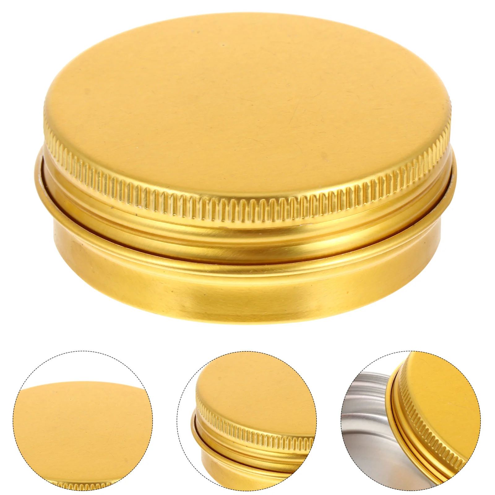 

Lurrose Container Aluminum Tin Jar Refillable Containers Screw Lid Round Tin Container Bottle Lip Balm Salve Eye