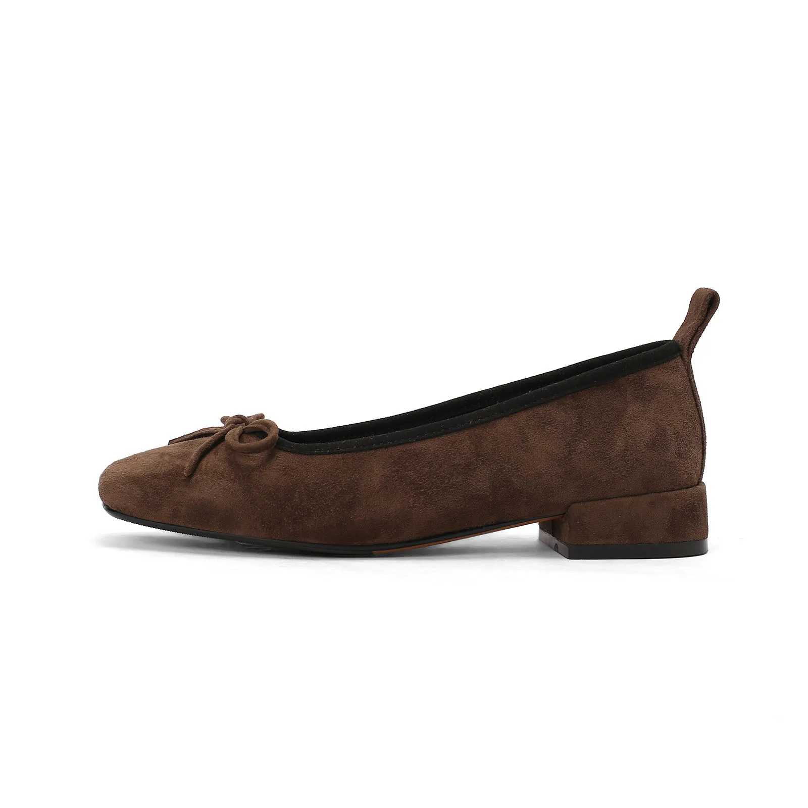 Arden Furtado 2025 Spring Leopard print sheep suede Ballet flats Square toe Sweet bowknot Low heel Single shoe Women's shoes 3
