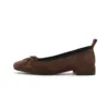 Arden Furtado 2025 Spring Leopard print sheep suede Ballet flats Square toe Sweet bowknot Low heel Single shoe Women's shoes 3