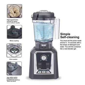 BioloMix Automatic Program Professional Kitchen Smoothie Blender BPA FREE 2L Low-profile Jar Food Mixer Juicer Ice Crusher 3