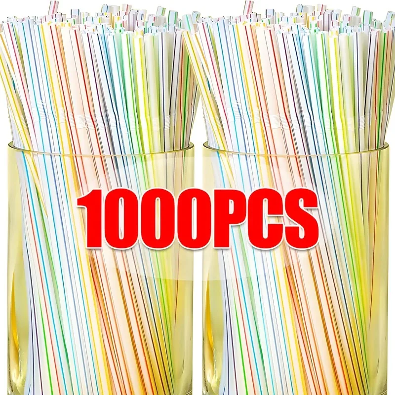 Description Picture 2 of itemMulticolor Disposable Straws Flexible Plastic Drinking Straws for Milk Tea Juice Cocktails Wedding Party Bar Kitchen Supplies