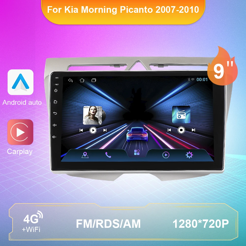 

Android 10 Radio For Kia Morning Picanto 2007-2010 Car Multimedia 2Din Android Auto DSP Carplay WIFI 4G Navigation GPS Autoradio