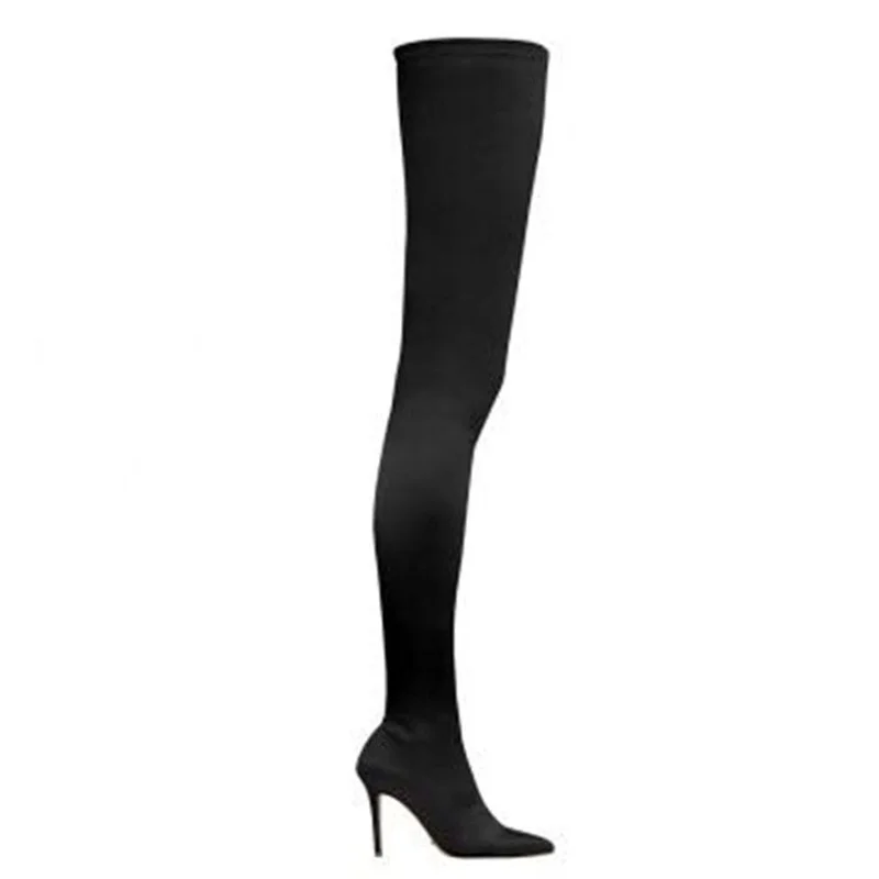 Thigh High Boots Over The Knee Elastic Stretch Boots Women Botas Mujer Sexy Knee High Heels Sock New Autumn Winter