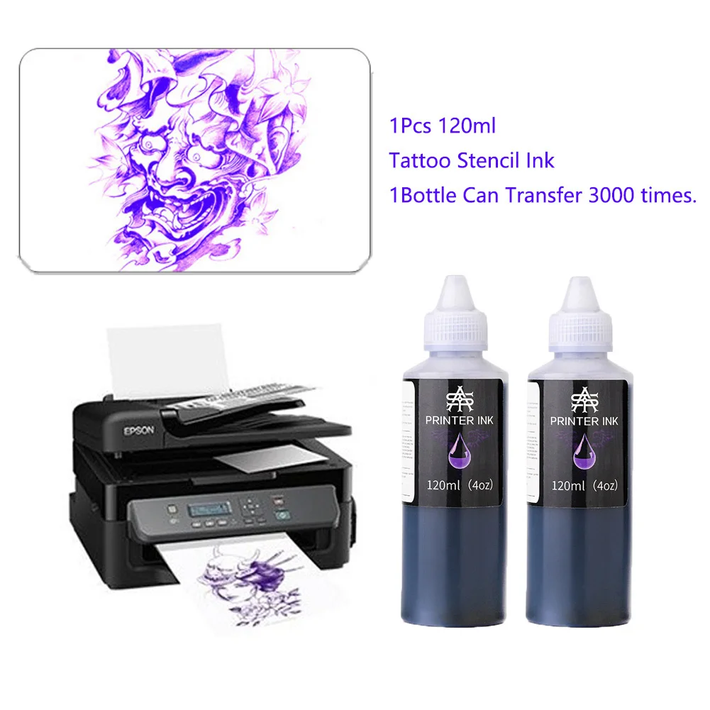 120ML Tattoo Stencil Printer Ink For Inkjet Printer Stencil Machines A4 Transfer Tracing Paper Art Painting Tattoo Accessories 100 sheets 93g a2 a3 a4 a5 transfer paper sulfuric acid paper tracing papel calligraphy linyi sketch drawing diy painting paper