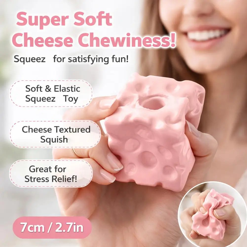 Taba Squishy Cheese Cube Stress Relief Toy - Shapeable Sensory Fidget