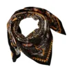 One Pin 90 * 90CM Imitation Silk Twill Square Head Wrap for Women Muslim Fashion Turban Hijab