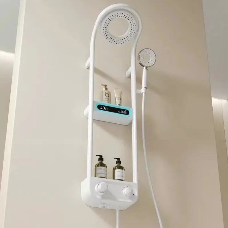 ระบบฝักบัวแบบติดผนังในบ้าน พร้อมหน้าจอดิจิตอล ฝักบัวแรงดันสูง หัวฉีดปรับระดับได้สำหรับใช้ในครัวเรือน 1