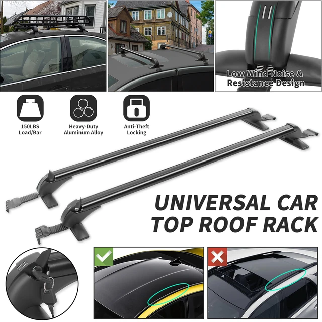 Barre de Rail T1 Universelle Noire en Aluminium pour Véhicule, Fixation sur  le Toit de la Voiture, Porte-Bagages avec Serrure sur le Dessus, 2 Pièces -  AliExpress