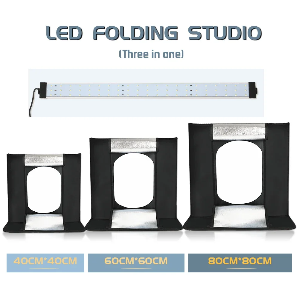 Photo Light Studio Soft Boxes Portable Foldable Dimmable Photography Table Shooting Tents Kit 3Pcs Background Board