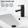 30" Bathroom Vanities Cabinet with Sink Combo Set, Undermount Ceramic Sink w/Thickened Wood, Matte Black Faucet, Painted Surface 5