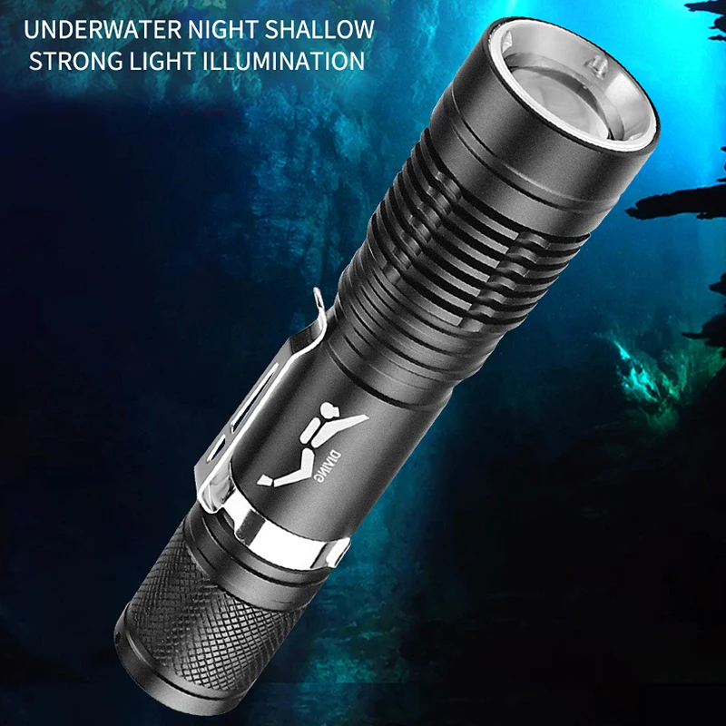 Mini P20 LED Torch 3 Modes Waterproof Diving Flashlight Underwater Lamp 
