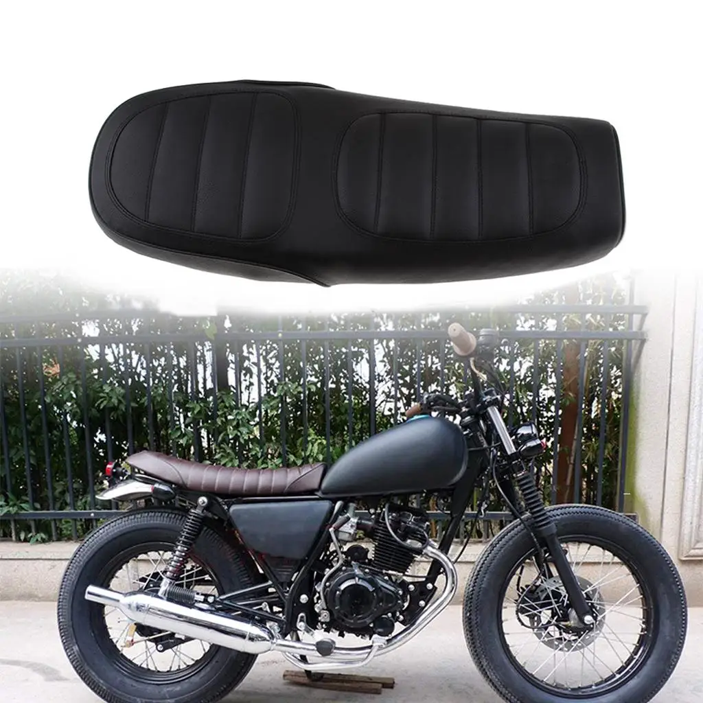 

Винтажная плоская подушка для сидения Cafe Racer 63 см с монтажным кронштейном, черного цвета
