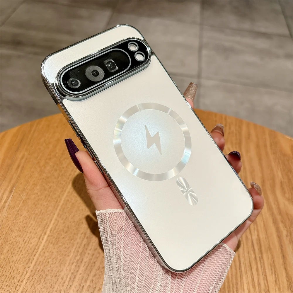 Titanium Metallic Luxury Matte Magnetic Case with Lens Protection Cover