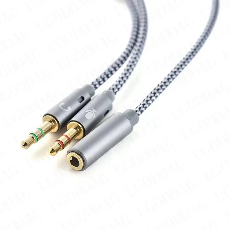 Headphone Splitter Cable for Computer 3.5mm Female to 2 Male 3.5 Jack Mic Audio Y Splitter Microphone Adapter Aux Cable image_3